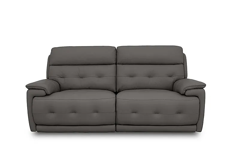 Brescia Leather 3 Seater Power Recliner Sofa with Power Headrests - BV Elephant