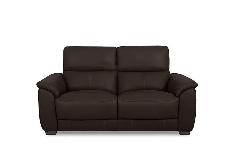 Saffron Leather 2 Seater Sofa - Dark Chocolate