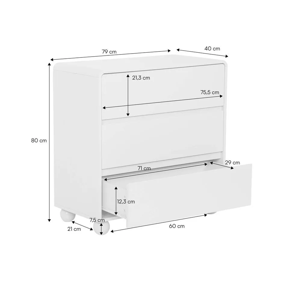 sweeek Children's chest of 3 drawers with lacquered wood decor in Beige 5