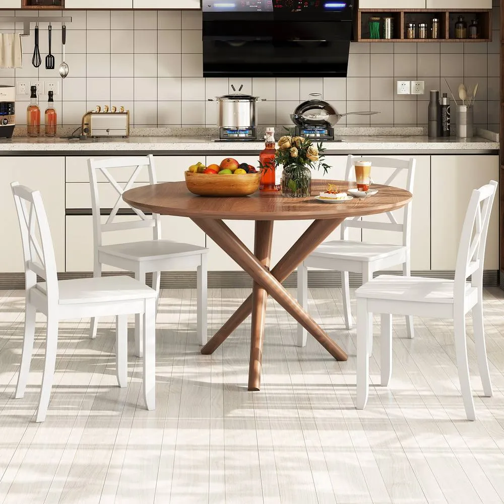 Costway 2PCS Dining Chair Kitchen Side Chairs Farmhouse Armless Dinette Chairs in White 5