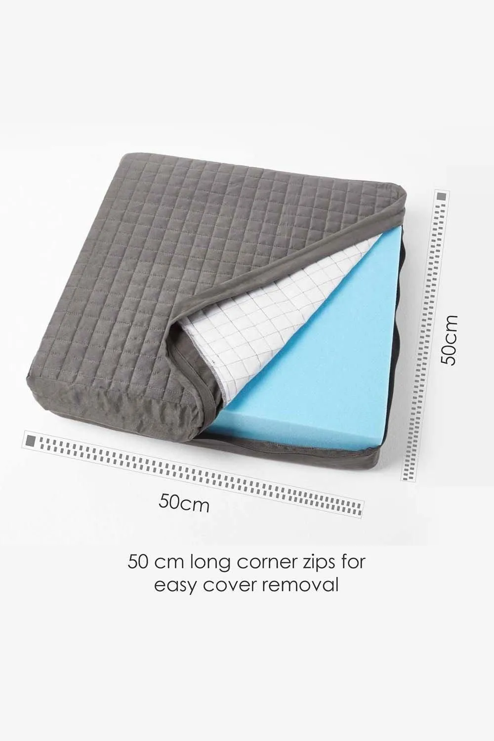 Homescapes Quilted Polyester Armchair Booster Cushion Cover in Grey 3