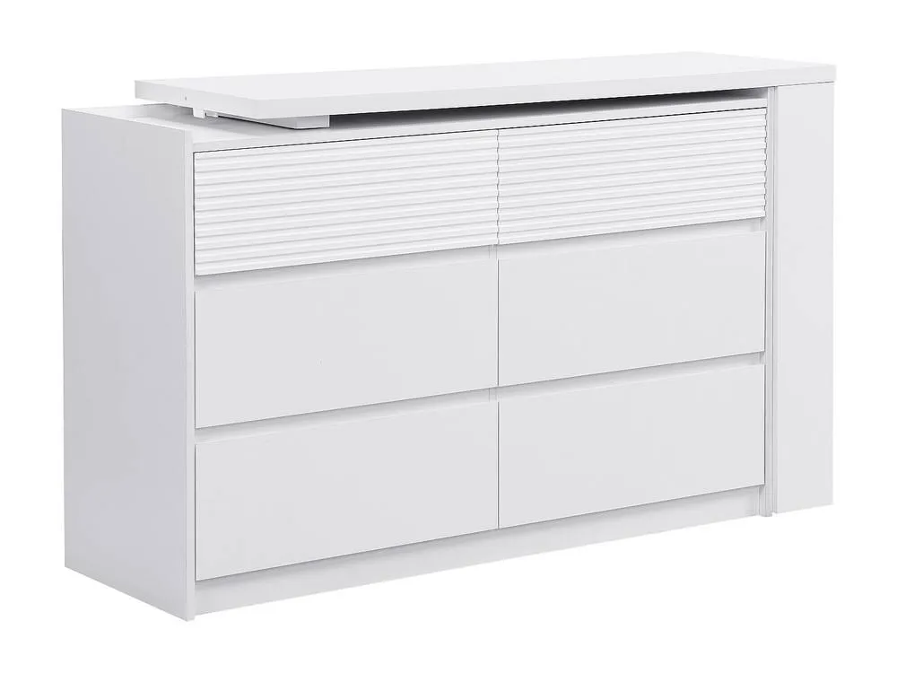 Vente-unique Dressing Table Chest Of Drawers With 6 Drawers & 3 Open Compartments in White 4