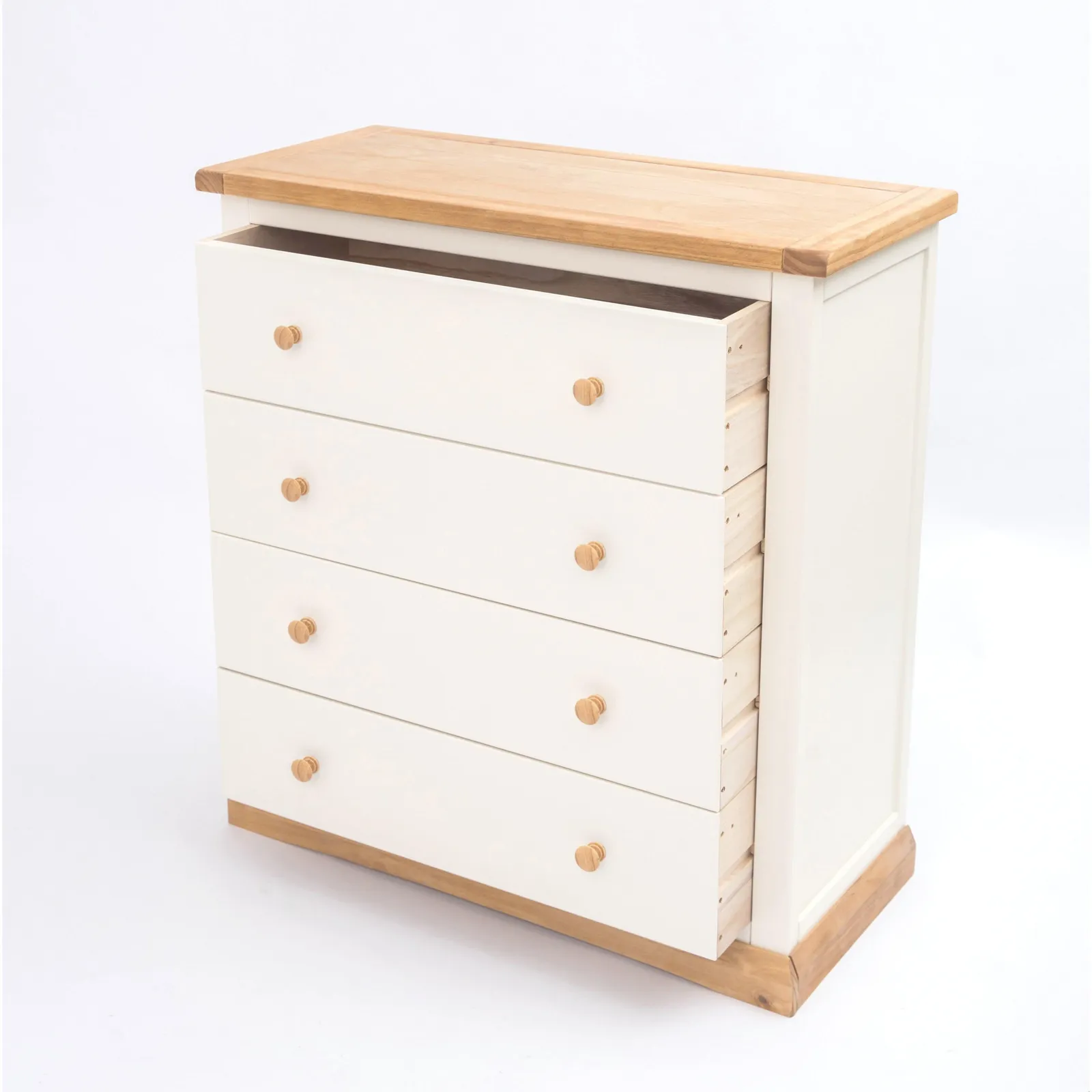 Cabinet Bits Trevi 4 Drawer Chest of Drawers Wood Knob in Off-White 4