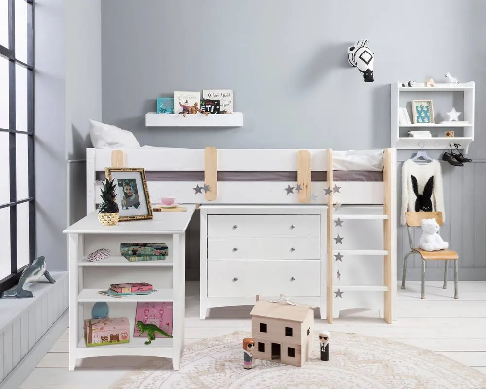 Nöa and Nani Una Sleepstation with Chest of Drawers, Cabinet & Desk in White 2