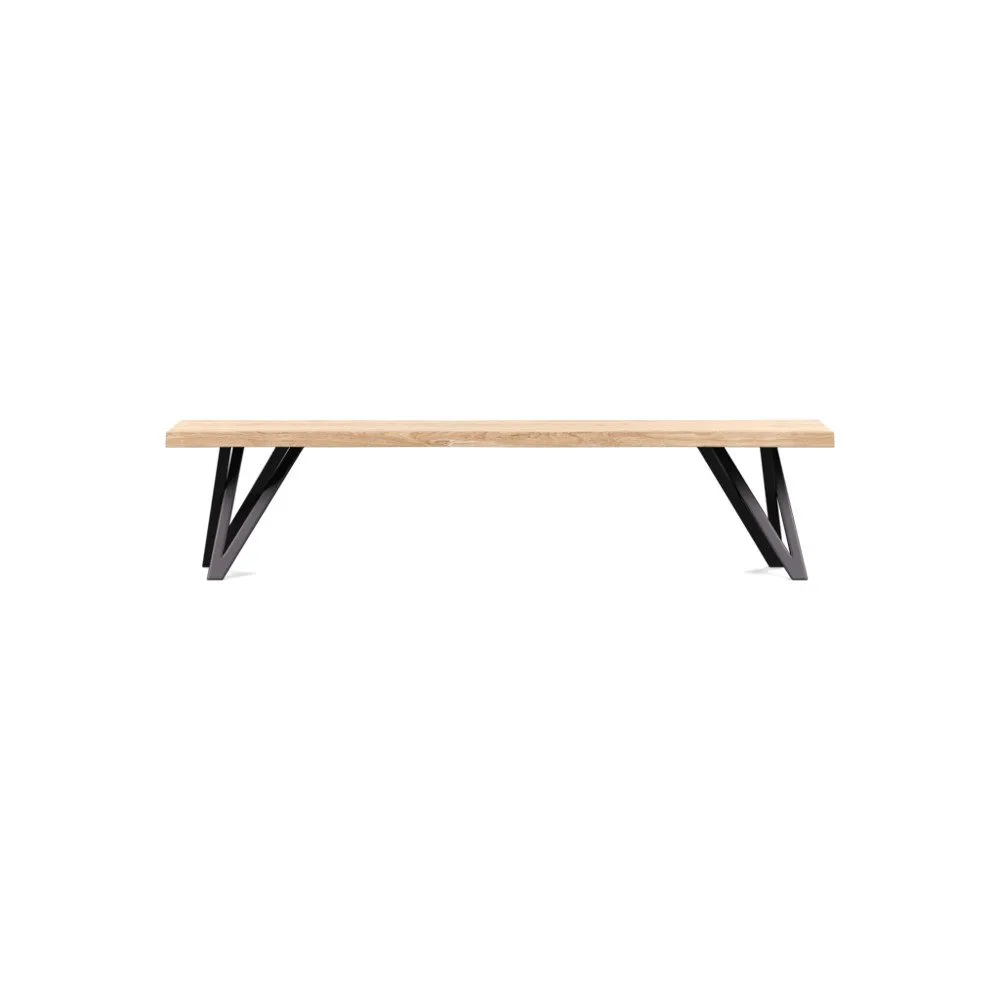 Heal's Vienna Bench 180x35cm White Oiled Oak Natural Edge Filled