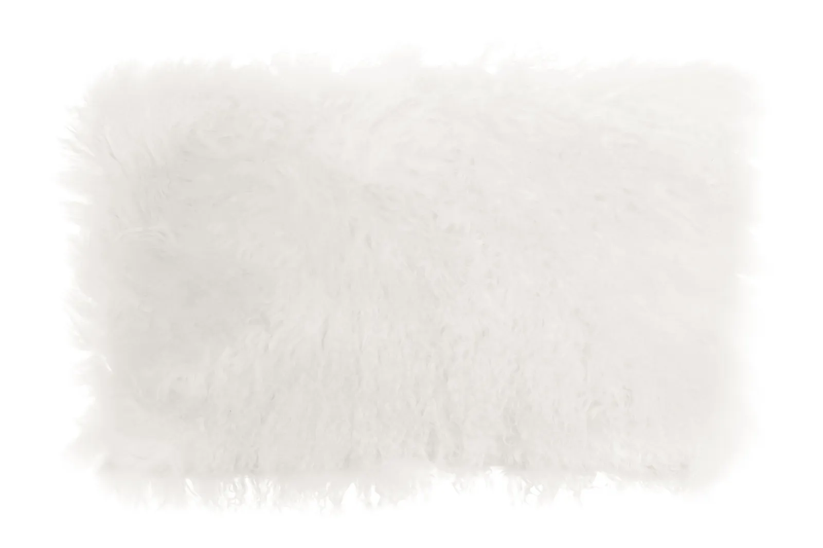 Orsina Bosie Mongolian Fur Rectangular Cushion in White