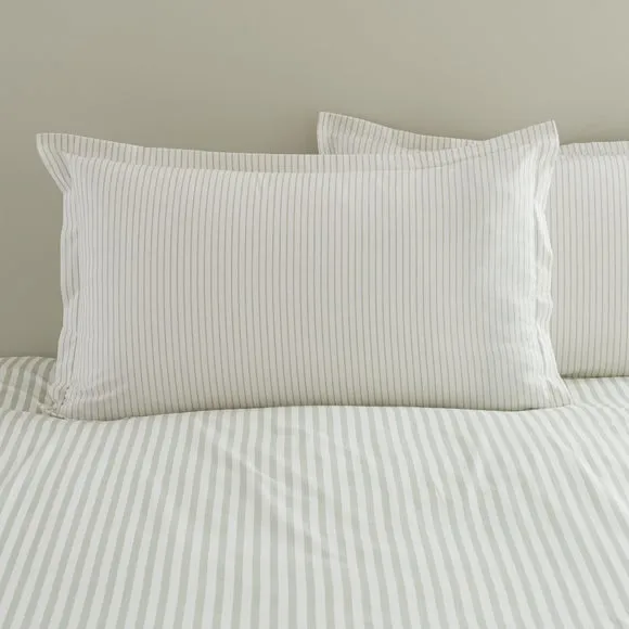 Washed Cotton Stripe 100% Cotton Oxford Pillowcase