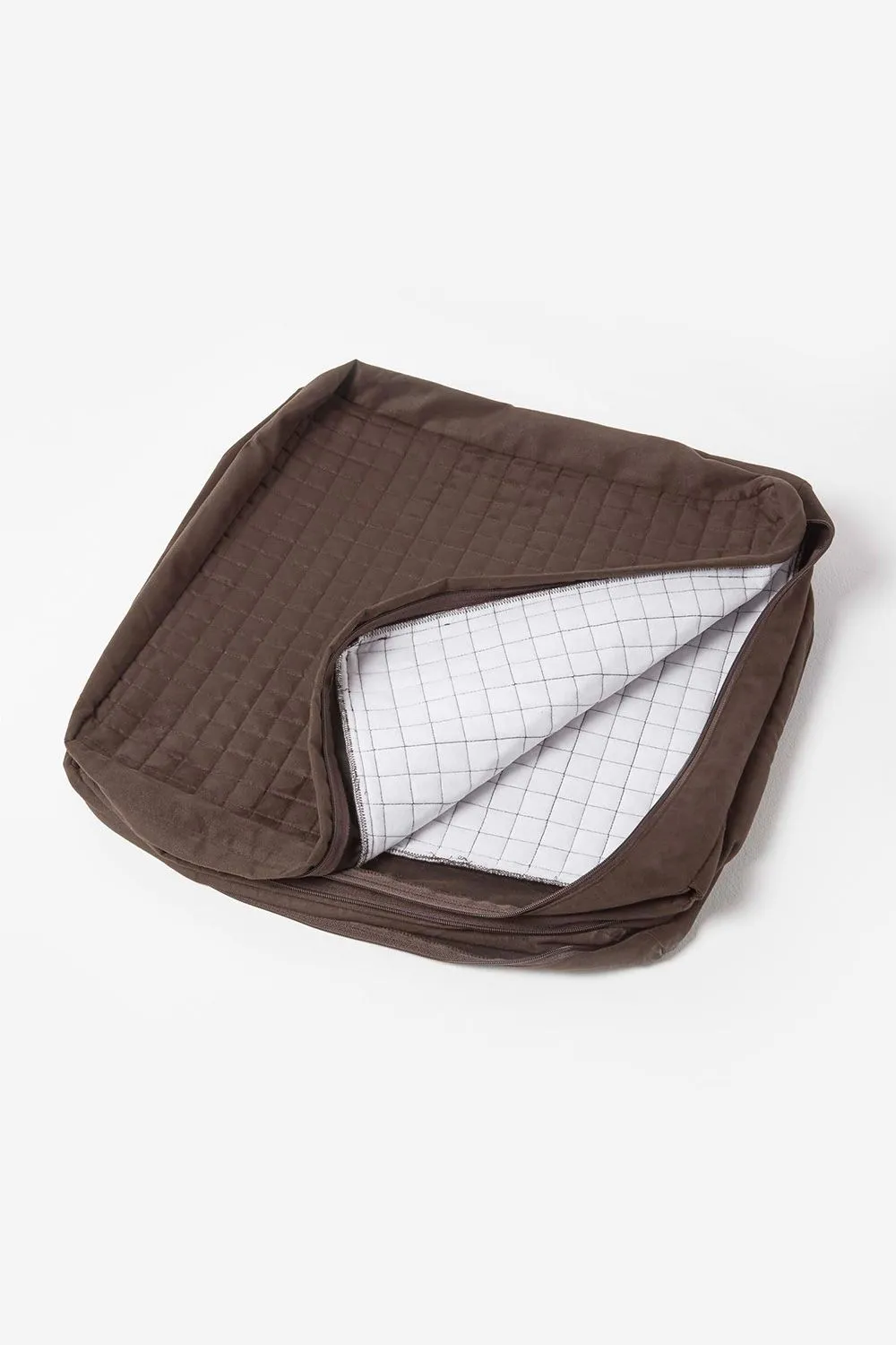 Homescapes Quilted Polyester 3 Seater Orthopaedic Booster Cushion Cover in Chocolate 3