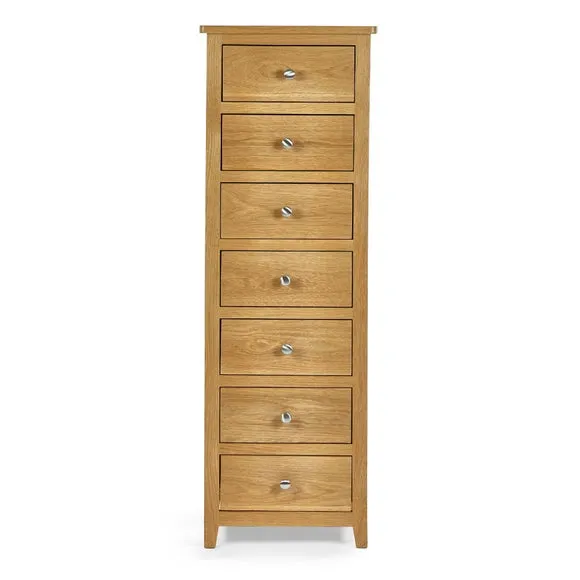 Jenkins 7 Drawer Narrow Chest, Oak 4