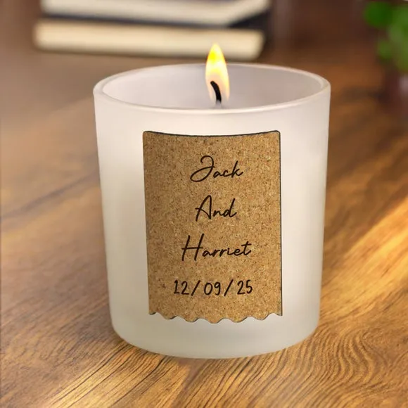 Personalised Cork Label Candle Jar 3