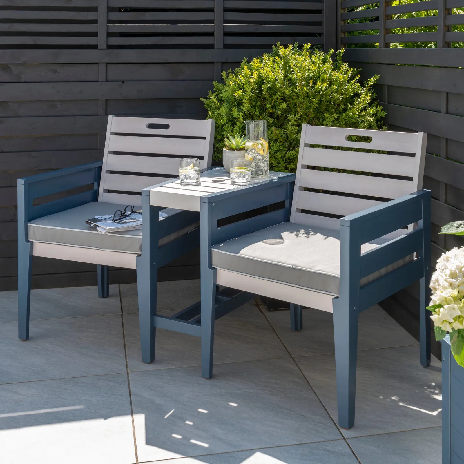 Galaxy 2 Seater Bistro Set Light Grey