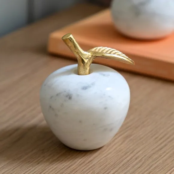 Cedar & Sage Perla Marble Apple Ornament