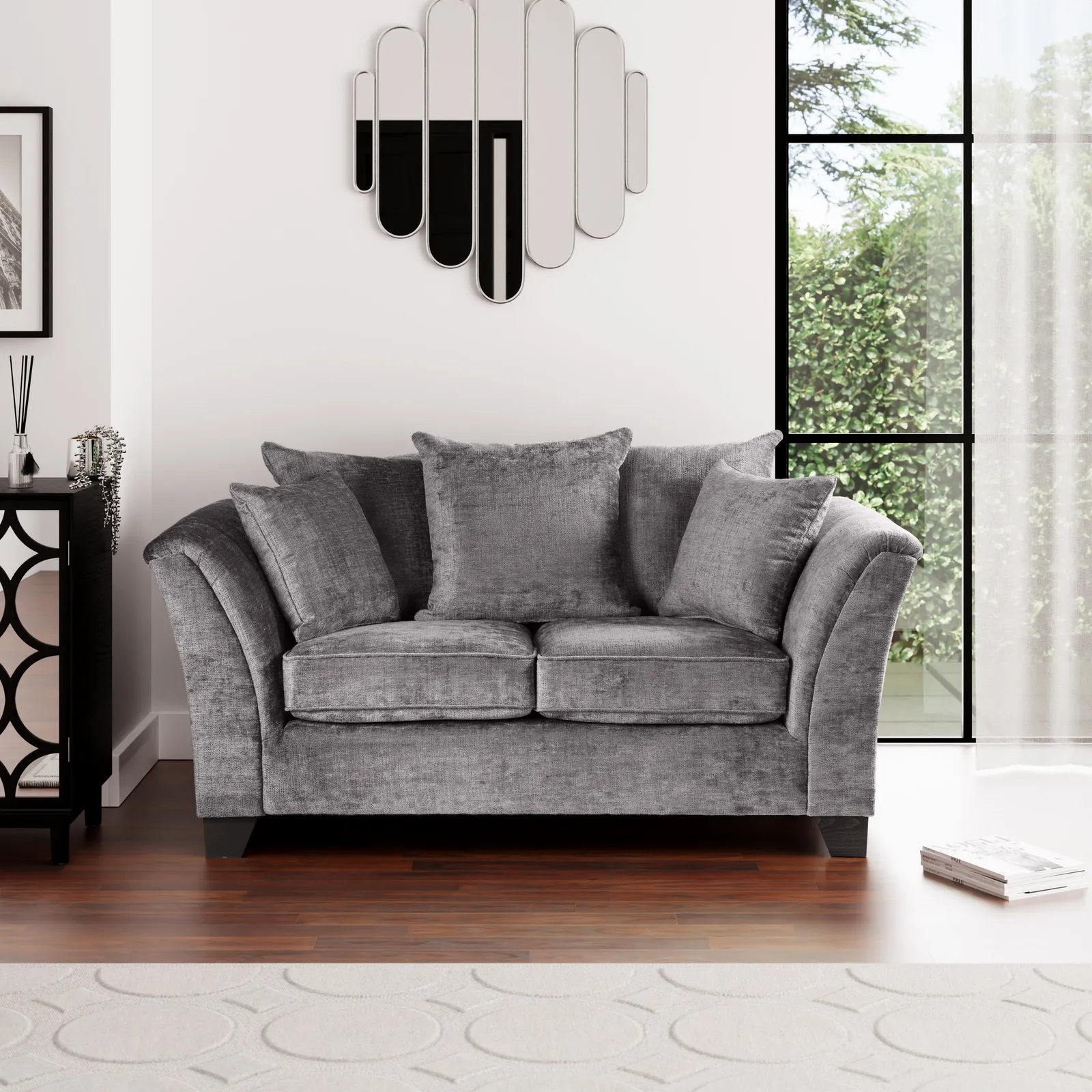 Giovanna Chenille 2 Seater Sofa Steeple Grey