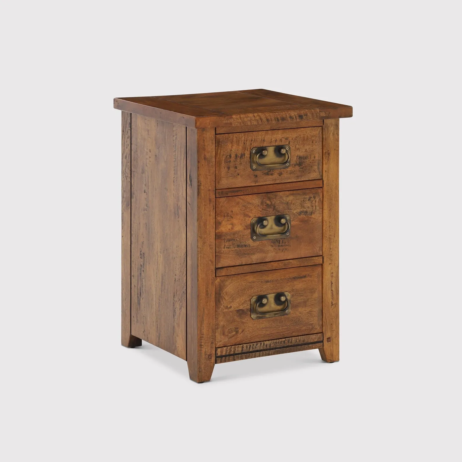 New Frontier 3 Drawer Bedside Table, Mango Wood | Barker & Stonehouse