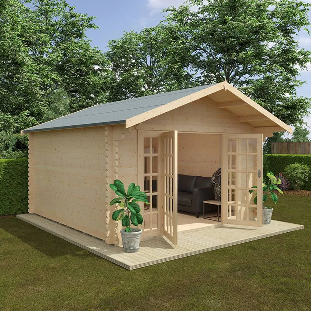 Buttercup Farm 14x14 Balmoral 44mm Cabin - L415 x W415 x H282.2 cm in Natural 5