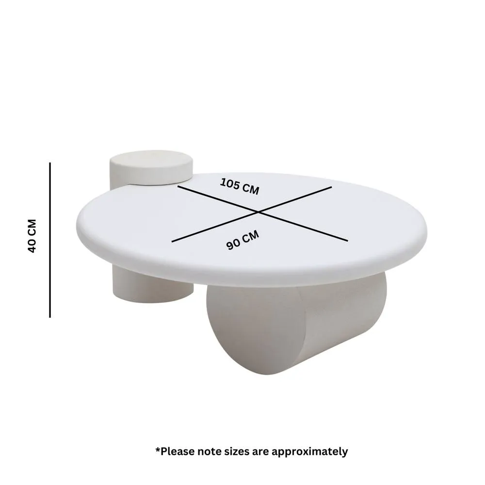IH Design Udaipur Modern Abstract Coffee Table in White 6
