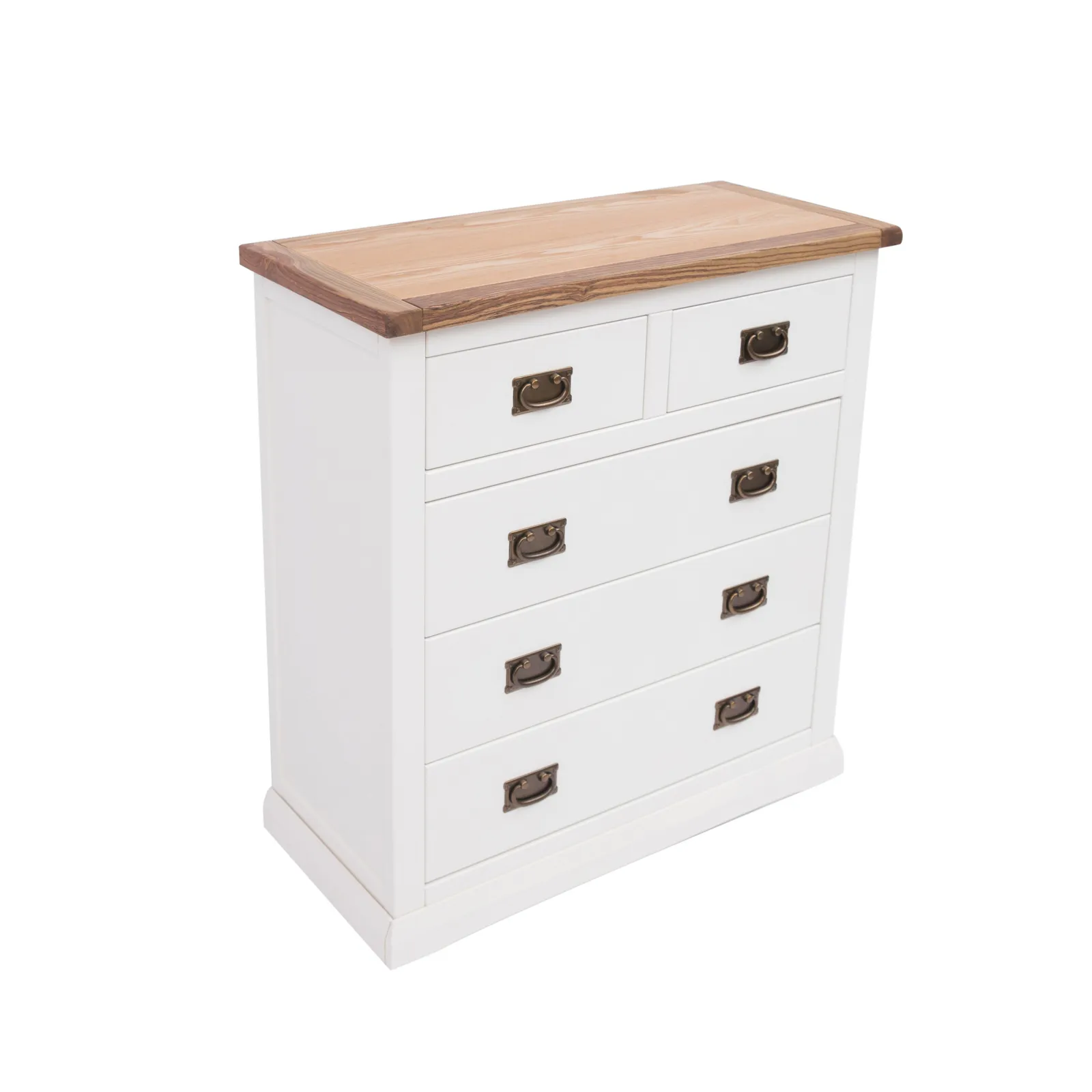 Cabinet Bits Cosenza 5 Drawer Chest of Drawers Bras Drop Handle in Off-White 3