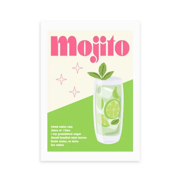 East End Prints Mojito Cocktail Print by Luxe Poster Co 2
