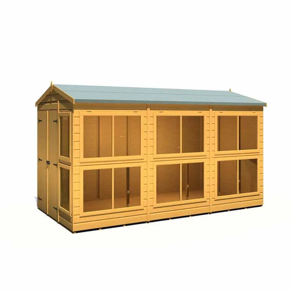 Shires Sun Hut 6 x 12 Feet Potting Shed - L357 x W185.8 x H214.6 cm in Brown 4