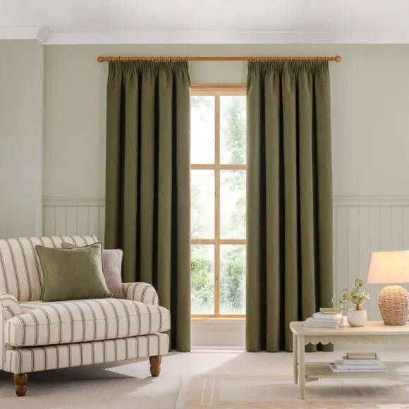 Luna Brushed Pencil Pleat Curtains (Blackout Available) 2