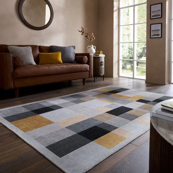 Regalis Geometric Washable Rug