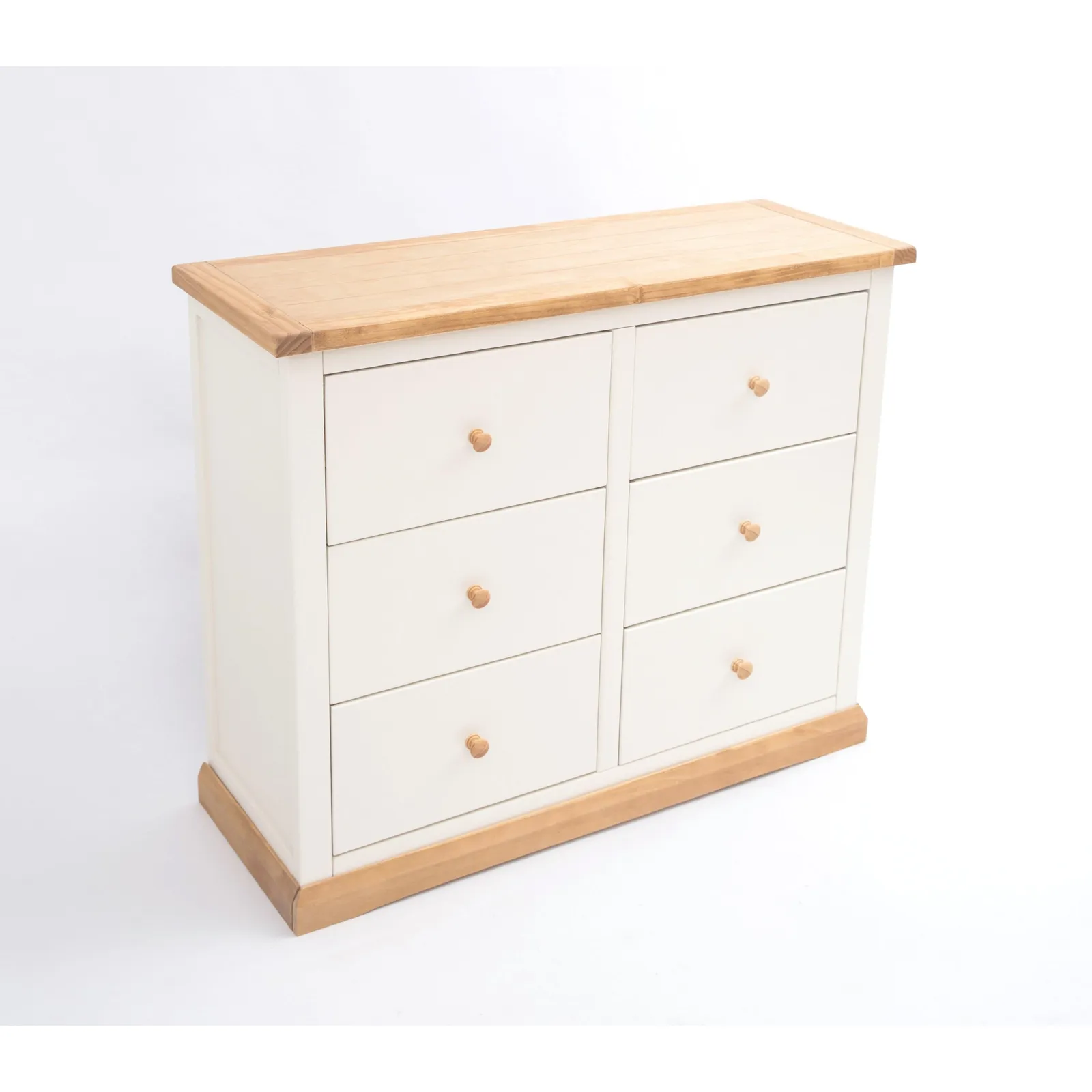Cabinet Bits Trevi 6 Drawer Chest of Drawers Wood Knob in Off-White 3