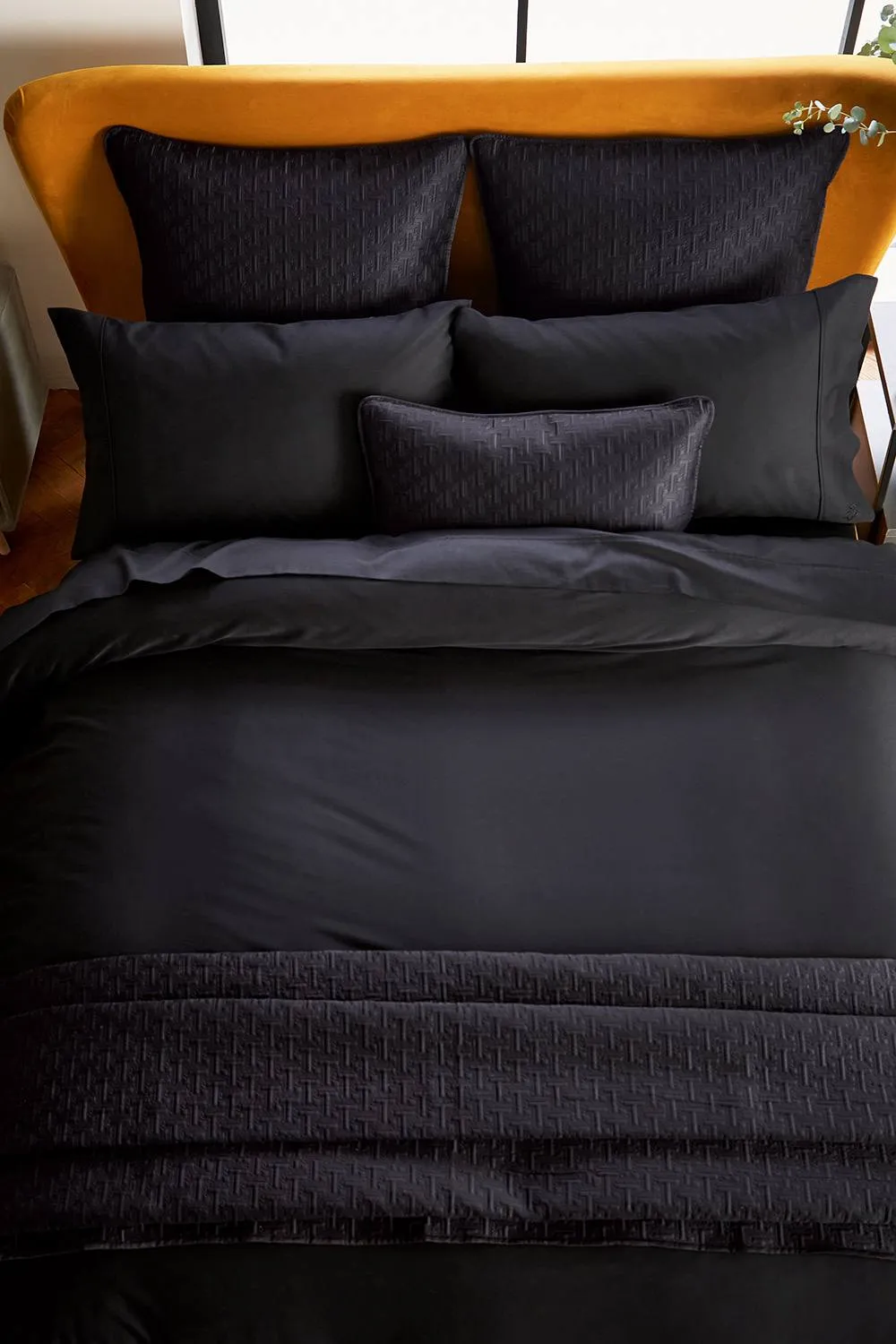 Ted Baker 'TB Plain Dye' Cotton Sateen Duvet Cover in Black