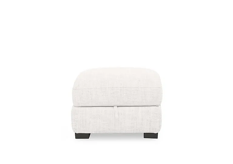 Nova Fabric Storage Footstool - Frost