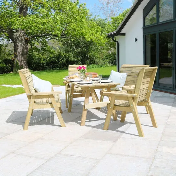 Freya 6 Seater Wooden Rectangle Garden Dining Set