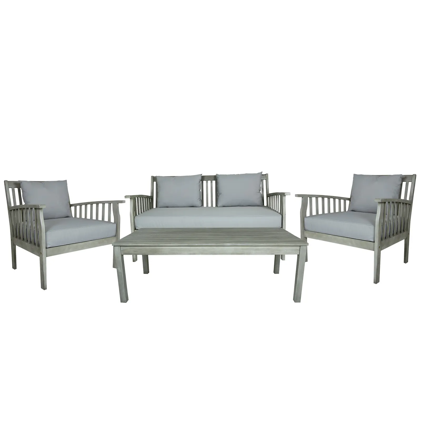 Acacia Washed Wood Lounge Set Washed White