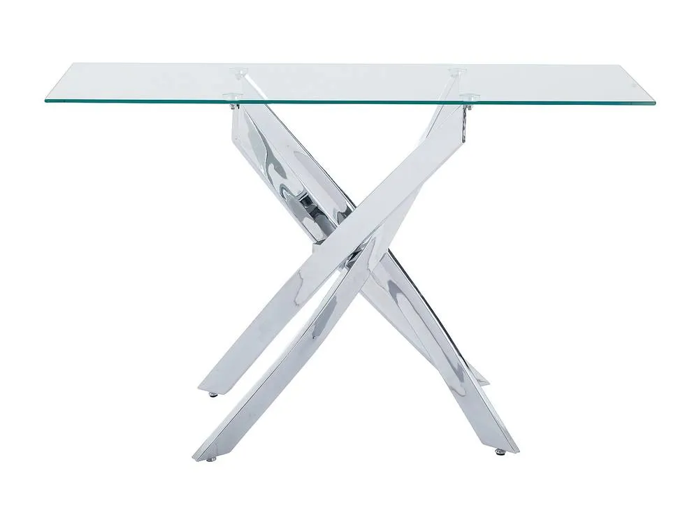 Vente-unique Tempered Glass & Chromed Metal Console Table - Transparent - COSIMA in Clear 2