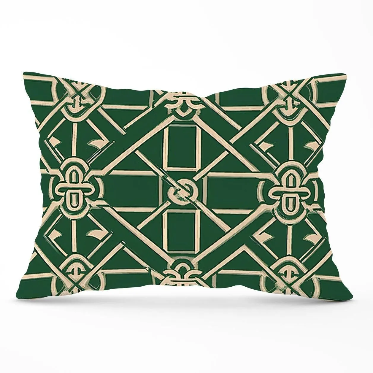 Warren Reed - Designer Green Lattice Design Cushions