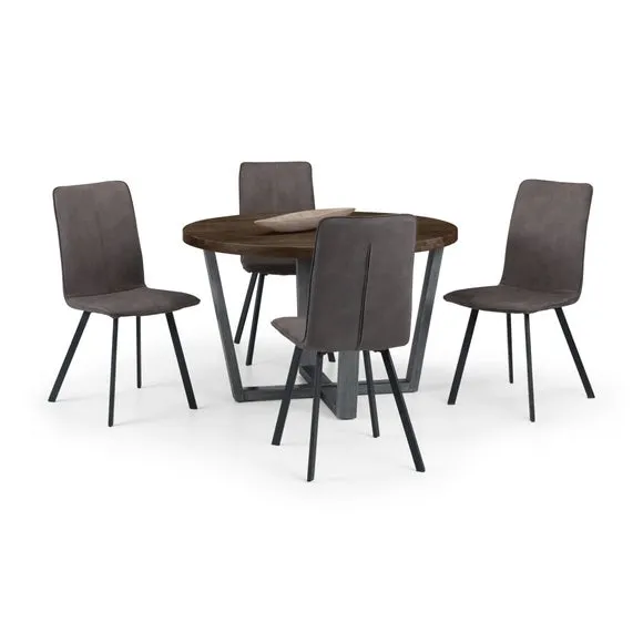 Monroe Set of 2 Dining Chairs, Charcoal Faux Linen 5