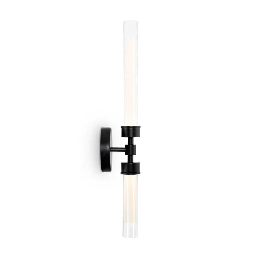 Netlighting Maytoni Stelo Modern 2 Light Integrated LED Wall Lamp Black 3000K 3