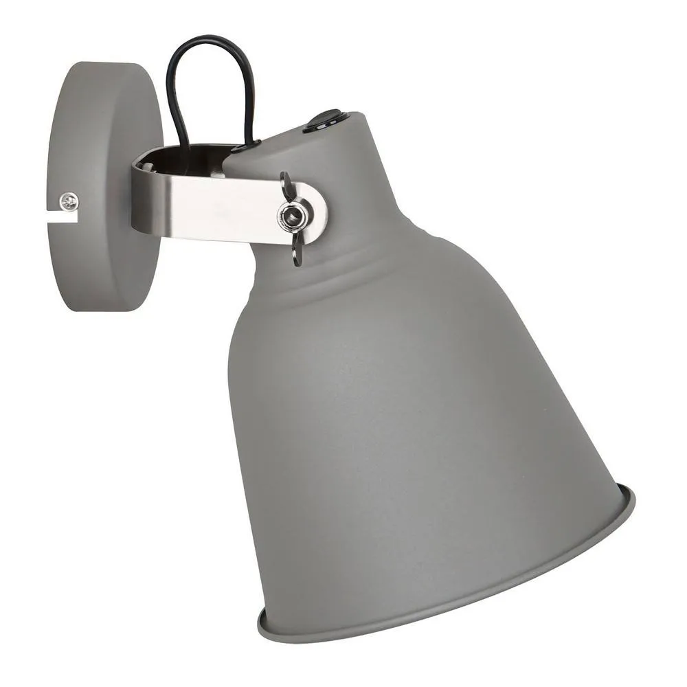 Netlighting Industrial & Retro Wall Lamp Grey 1 Light with Steel Shade E27