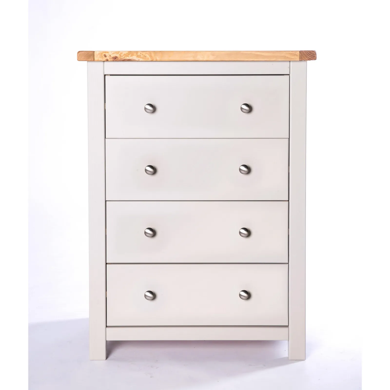 Cabinet Bits Argenta 4 Drawer Chest of Drawers Chrome Knob in Light Grey 2