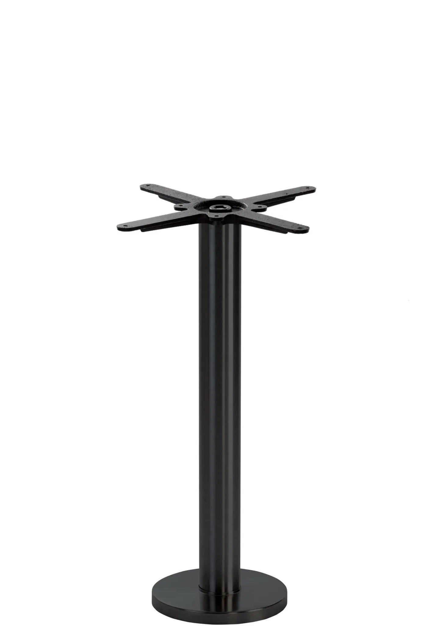 netfurniture Black Round Floor Fixed Table Base - Height - 730 Mm