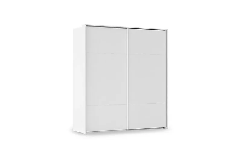 Haven 210cm 2 Door Slider Wardrobe with Décor Doors - Alpine White