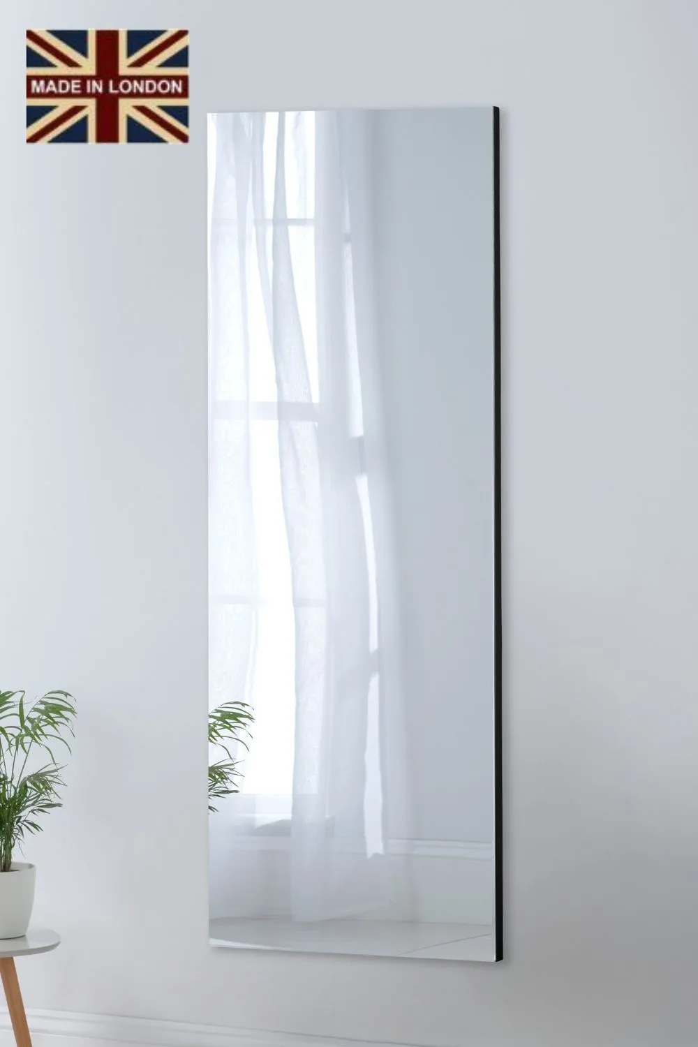 Yearn Mirrors Tall Contemporary Rectangular Wall Mirror in Black