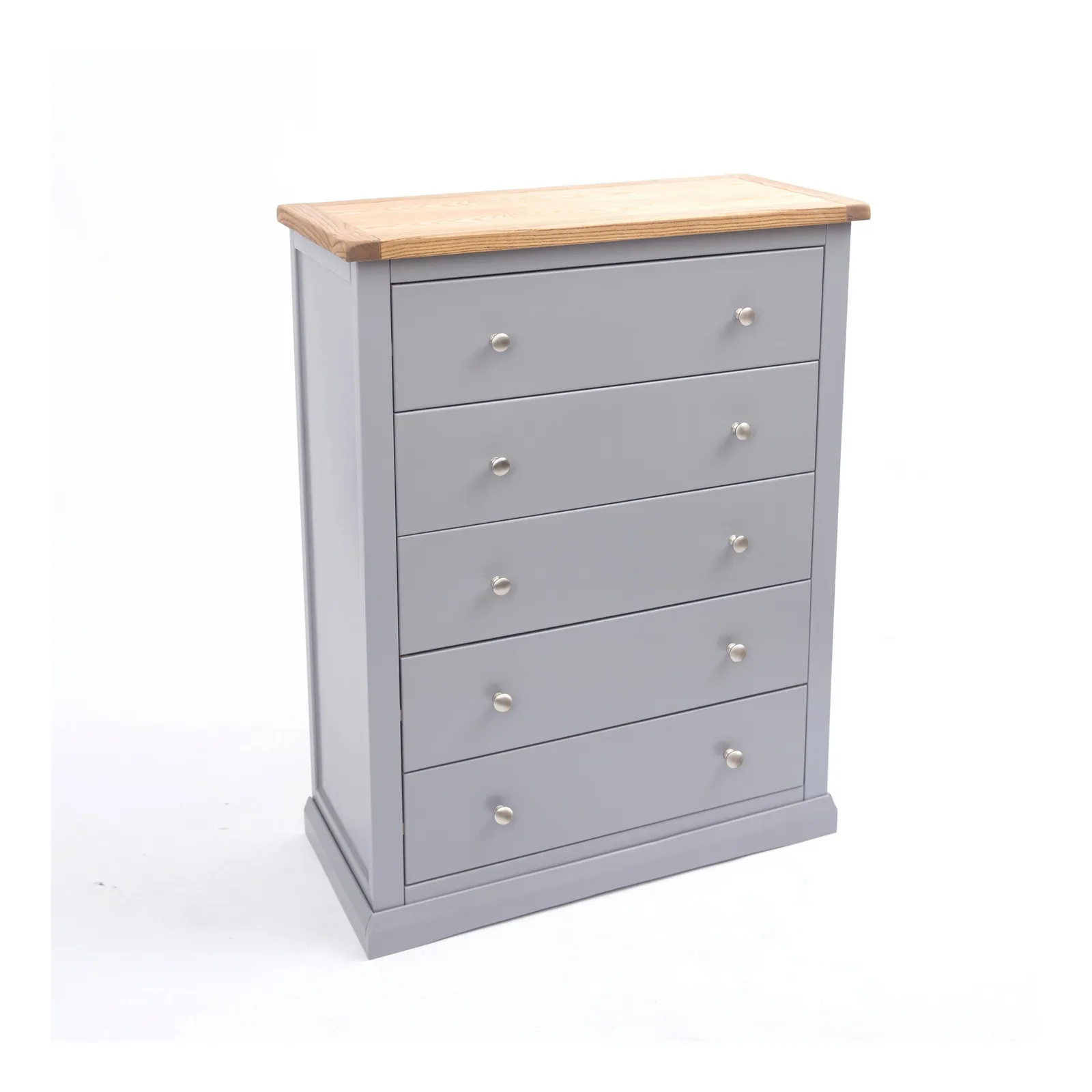Cabinet Bits Rocca 5 Drawer Chest of Drawers Chrome Knob in Grey 3