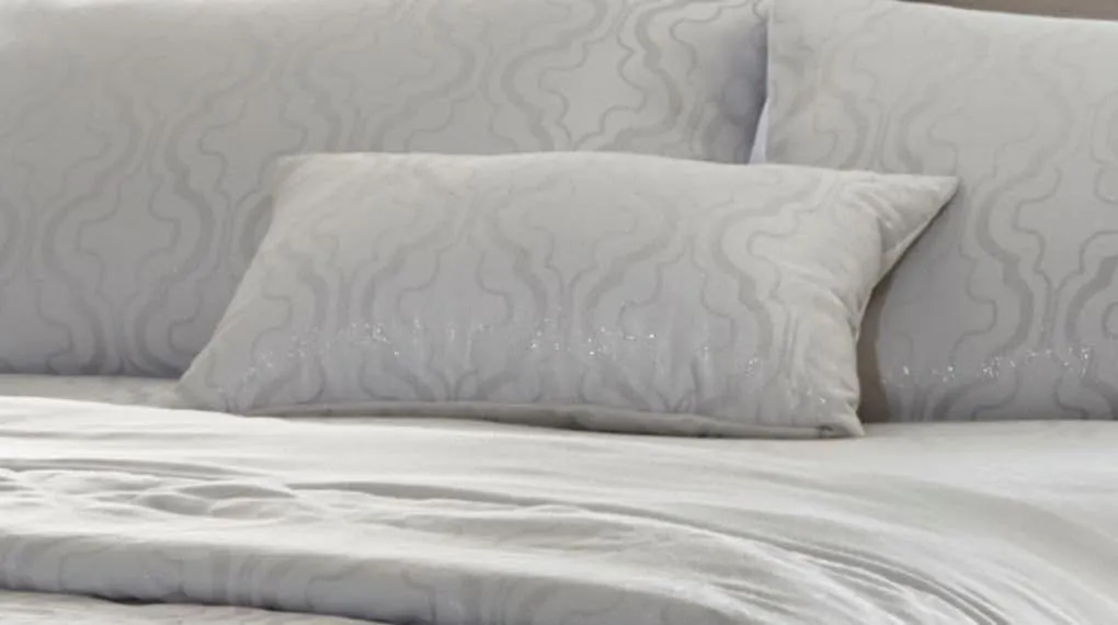 Portfolio Home Drummond Metallic Glitter Filled Cushion in Silver