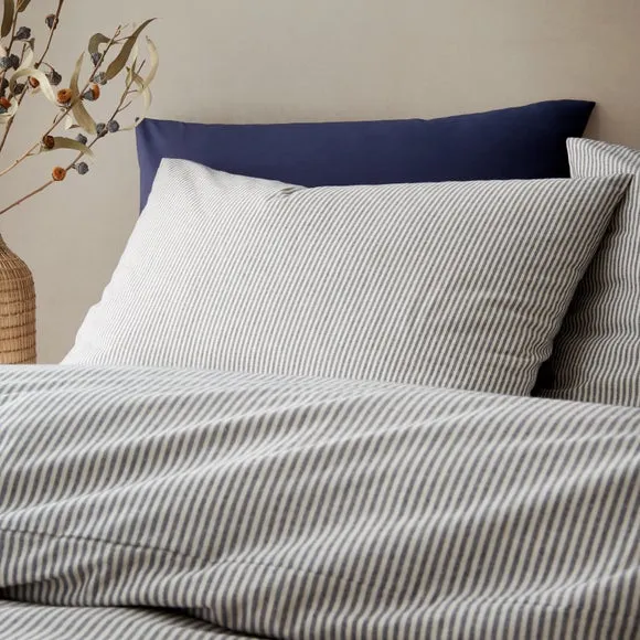 Pineapple Elephant Cotton Rich Narrow Woven Stripe Duvet Cover & Pillowcase Set 3