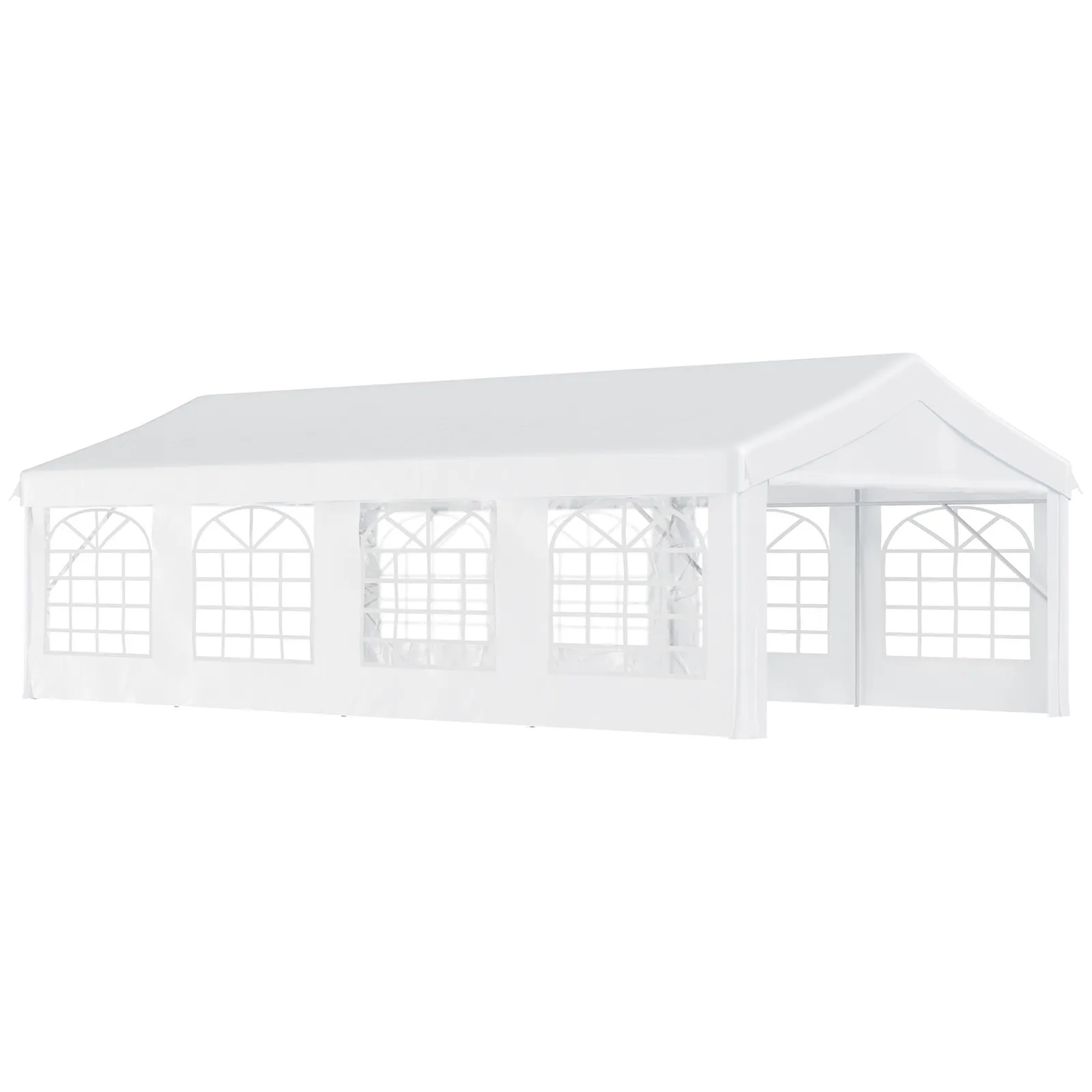 OUTSUNNY Garden Gazebo Portable Carport Shelter w/ Removable Sidewalls&Doors in White 2