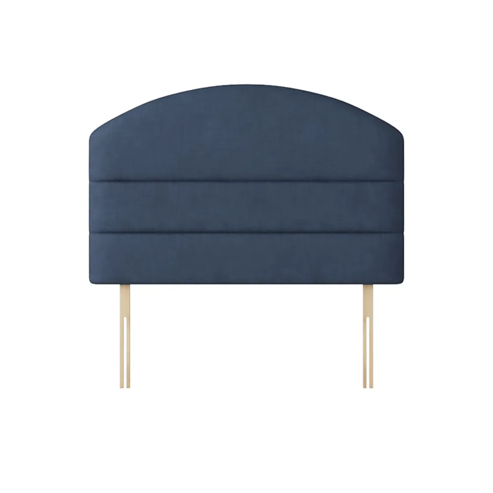 Dudley - Small Single - Lined Headboard - Dark Blue - Fabric - 2ft6 - Happy Beds 1