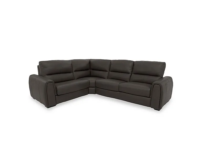Flex Leather Small Left Hand Facing Corner Sofa - Dark Chocolate