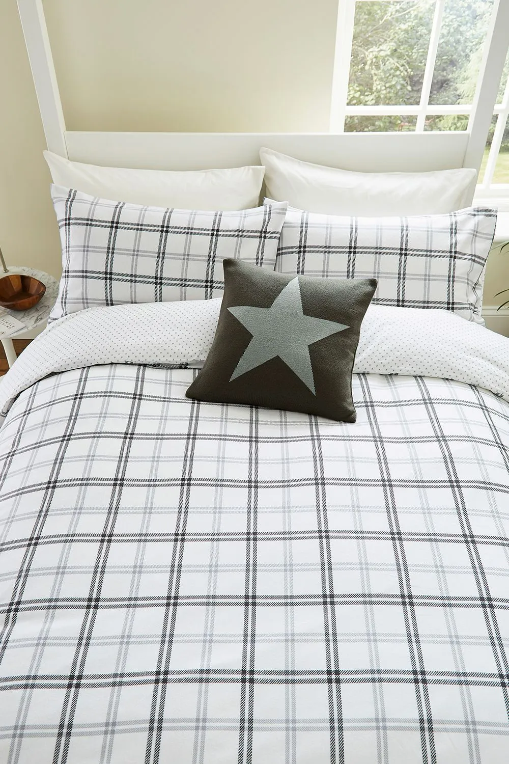 Helena Springfield 'Hunter's Check' Brushed Cotton Duvet Cover Set in Grey 3