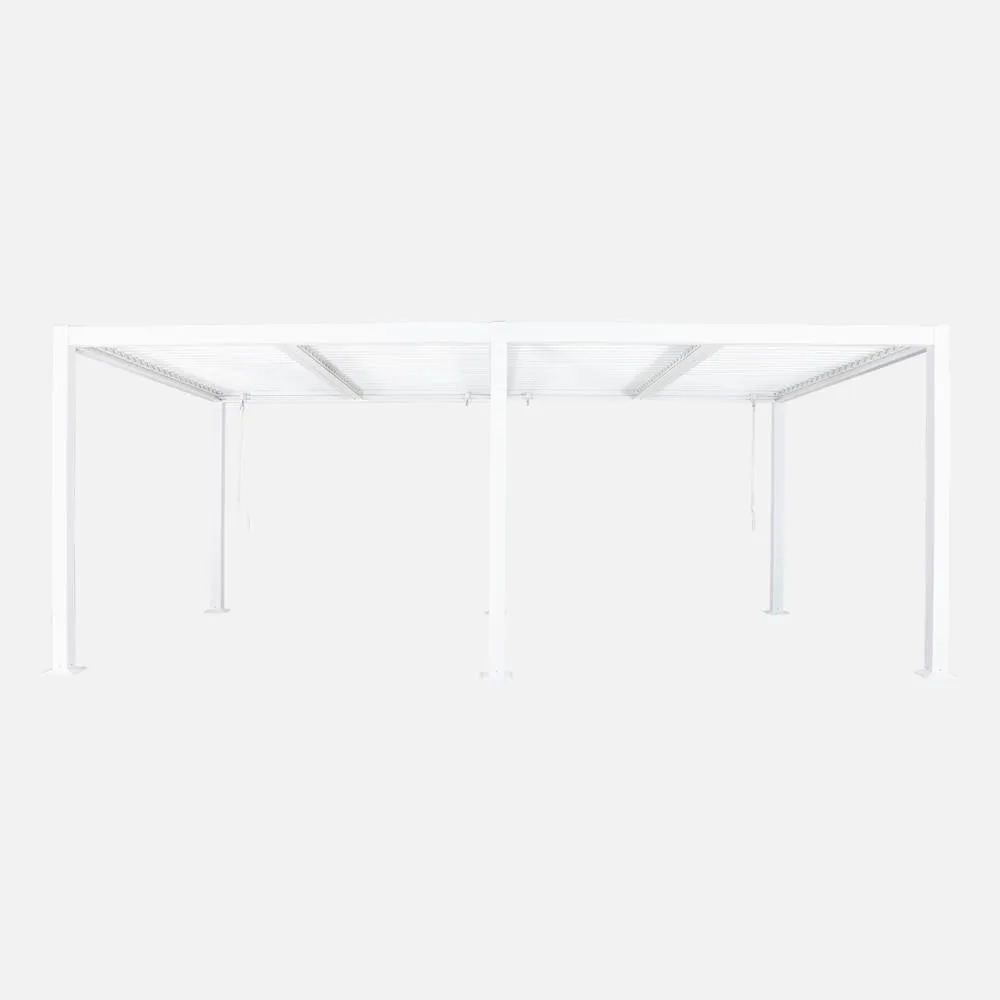 sweeek Louvered Pergola Aluminium & Steel 6 X 3m in White 3