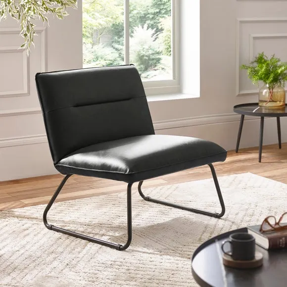 Saxon Faux Leather Lounge Chair