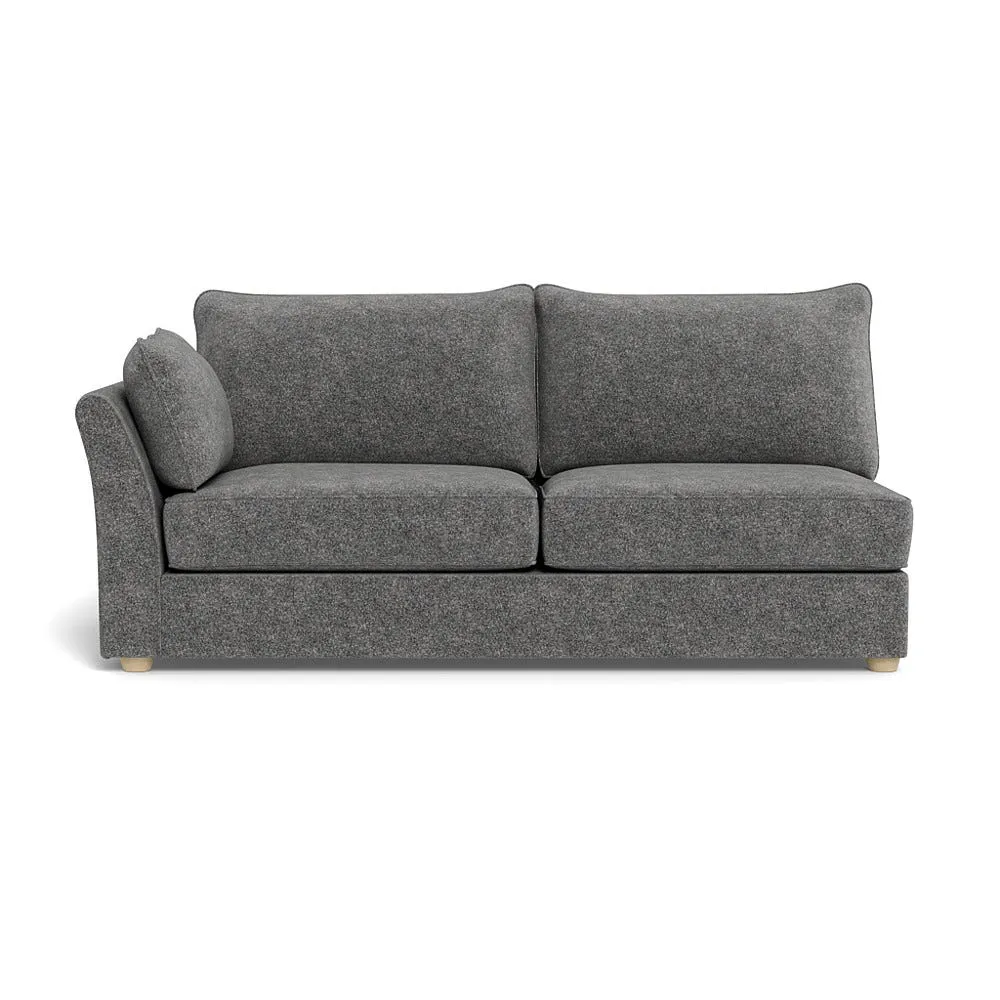 Heal's Tailor Large Left Hand Facing Corner Unit Melton Wool Shale Natural Feet 1