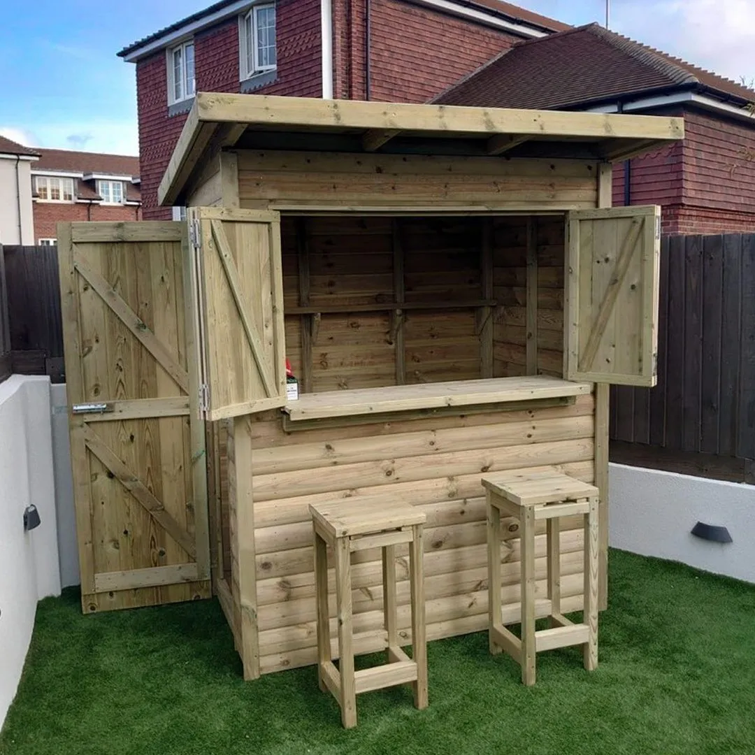 Churnet Valley Garden Furniture Ltd The Castleton Garden Bar - Timber - L122 x W182 x H240 cm in Brown 2